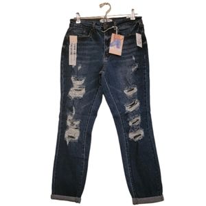 Blue Wax Jean Women's Distressed Boyfriend Jeans
